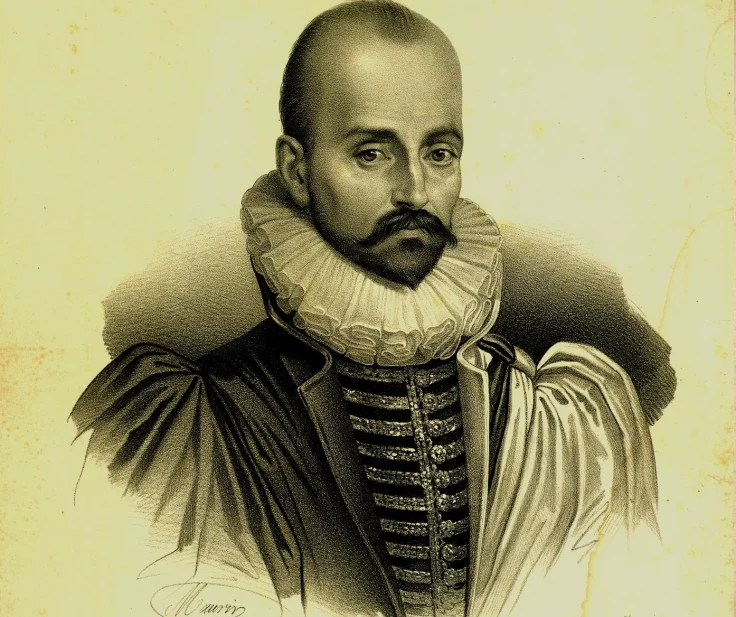 Portrait de Michel de Montaigne, gravure de Maurin